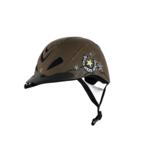 Troxel 'Rebel' Equestrian Riding Helmet M Brown Flip Fold Lightweight